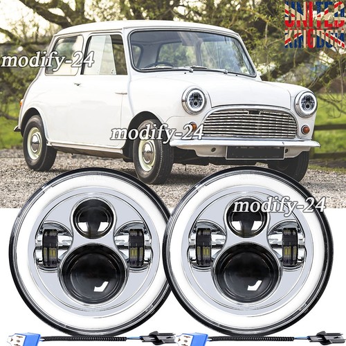 Pair round led headlights - pair,
