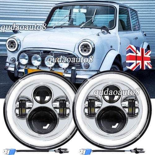 Pair round led headlights - pair, 7"