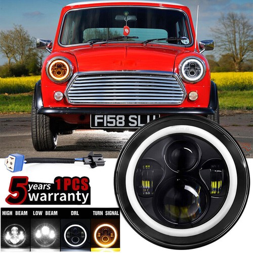 Round black led - black, headlight
