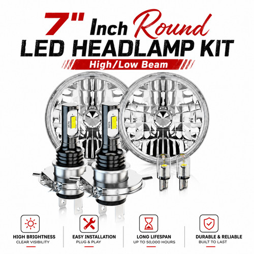 Round dot led headlights - 7'',