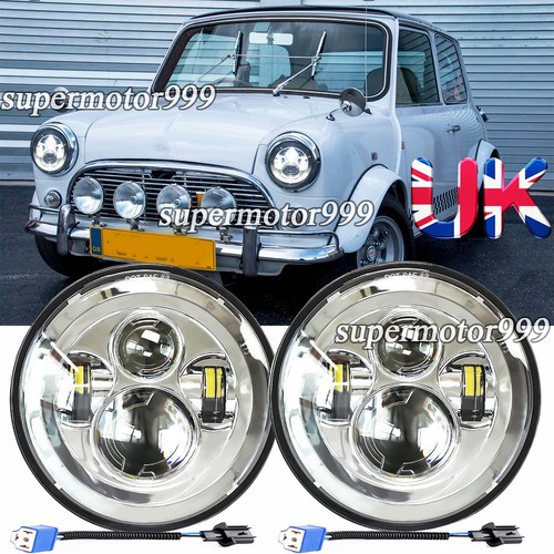 Chrome round led - 7'', headlight
