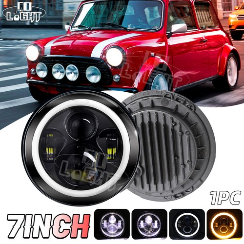 Round black led - black, headlight