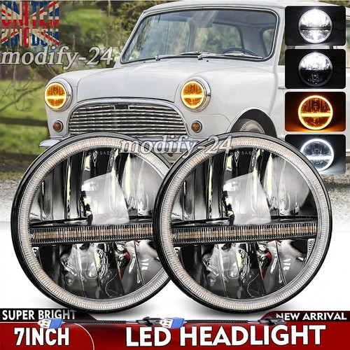 Pair round led headlights - round,