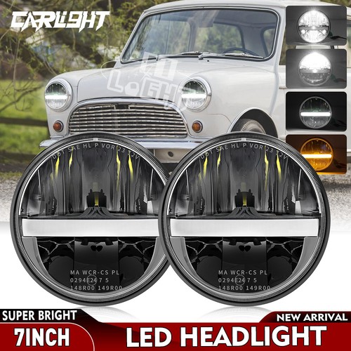 Pair round led headlights - pair, 7"